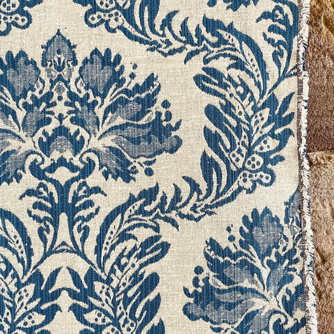 Fabric End Roll - Damask Blue