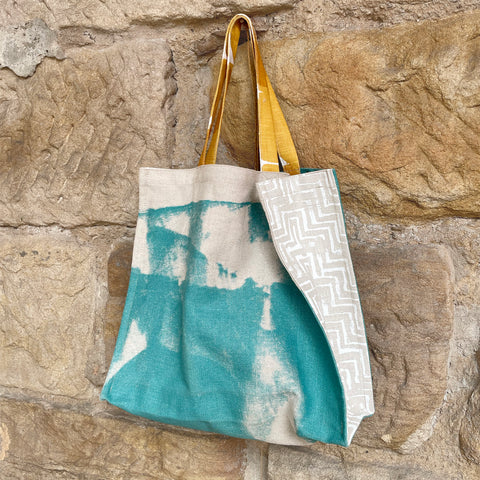 Everyday Bag - Teal Abstract