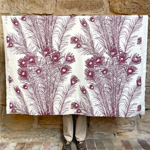 Fabric End Roll - Peacock Feathers