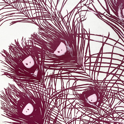 Fabric End Roll - Peacock Feathers