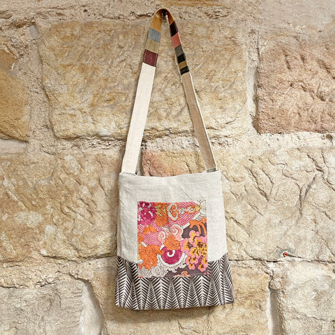 Shoulder Bag - Pink+Brown