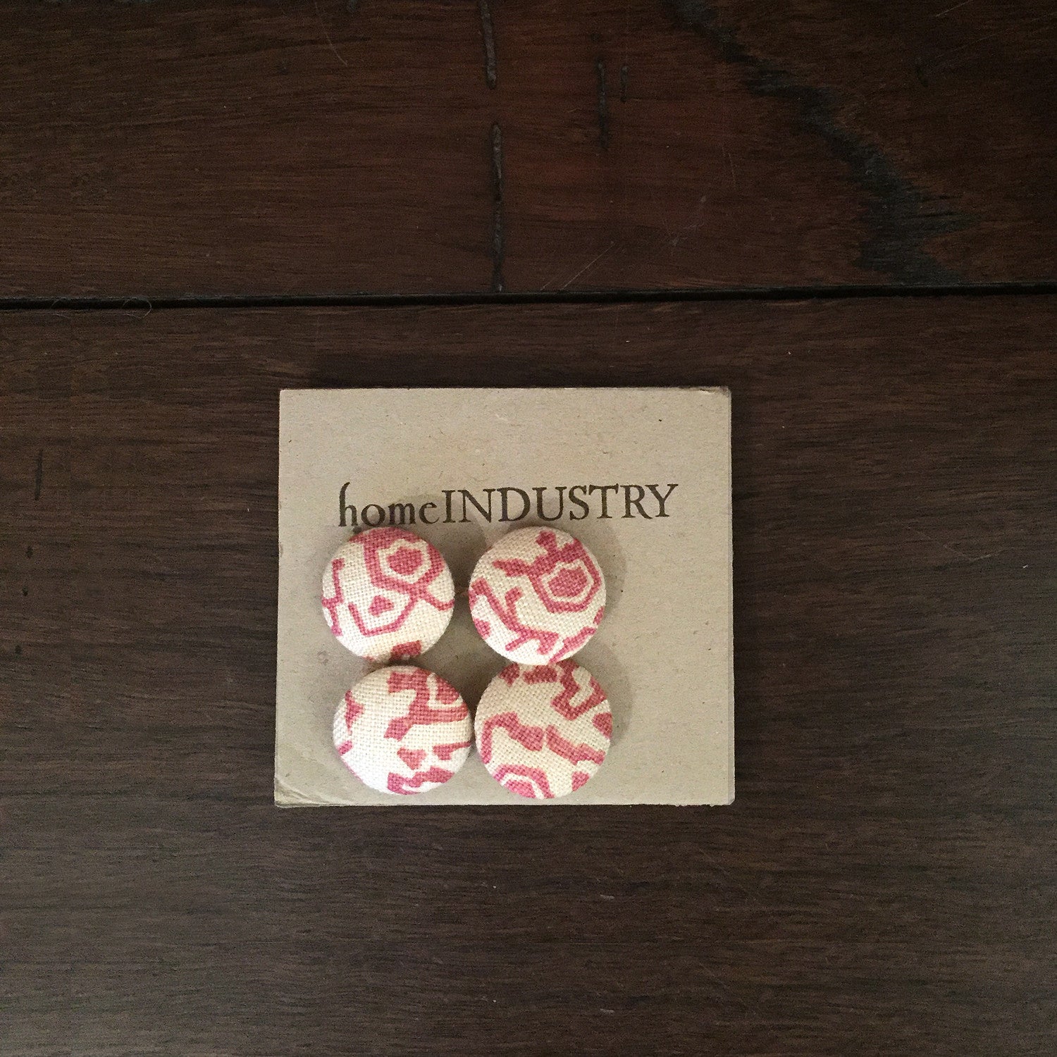 Fabric Buttons - Rose Pink